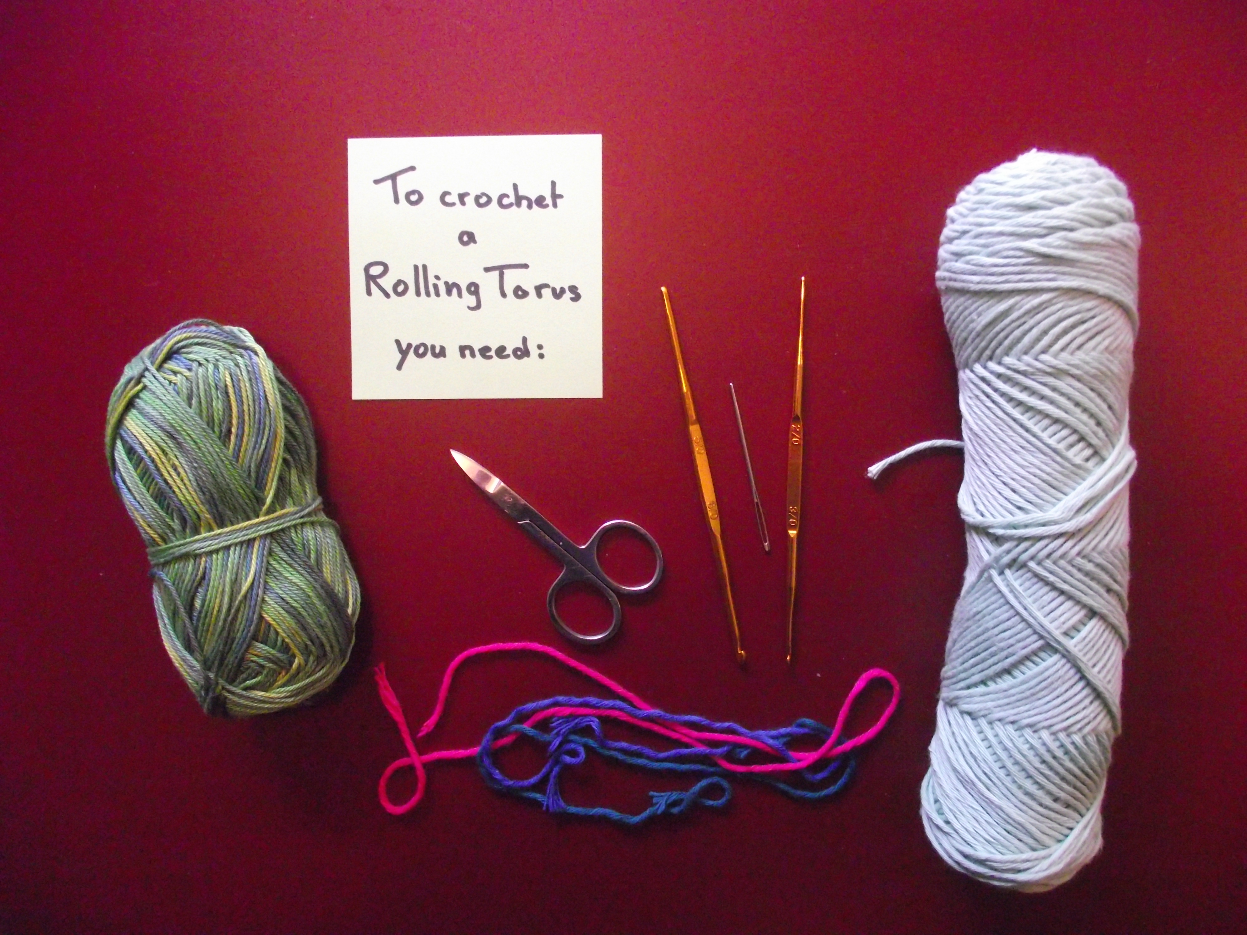 To crochet a Rolling Torus you need